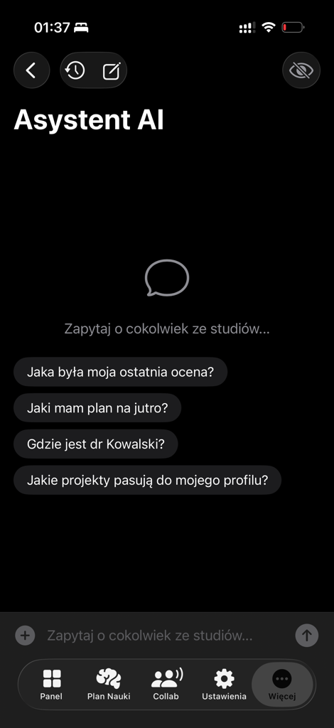 AI assistant app screen